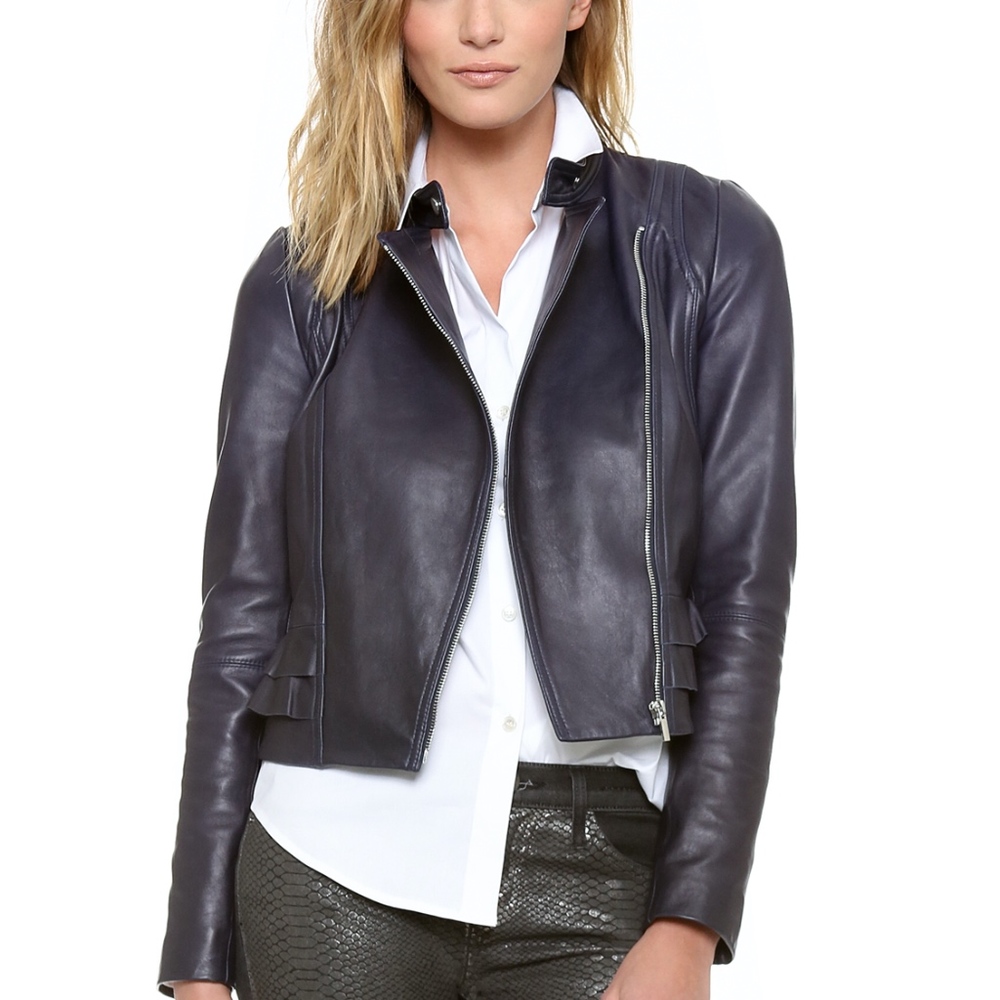 Diane von Furstenberg "Heaven" Leather Jacket - Picture 7 of 8